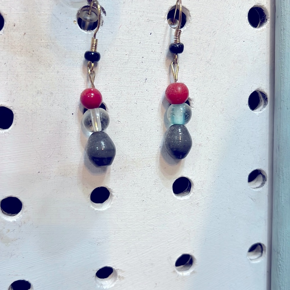 Three stone earrings